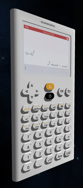 Even sickier Numworks calculator floating in space